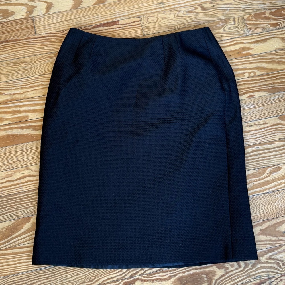 Vintage Elegant Black Women’s Textured Pencil Skirt